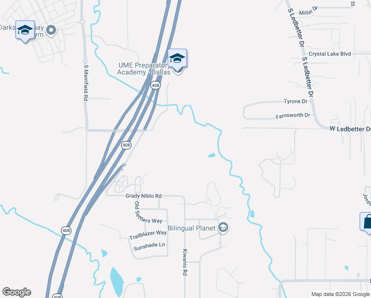 map of restaurants, bars, coffee shops, grocery stores, and more near 6711 Grady Niblo Road in Dallas