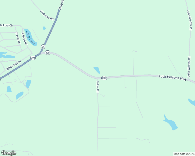 map of restaurants, bars, coffee shops, grocery stores, and more near Highway 208 in Waverly Hall