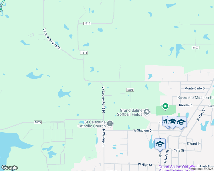 map of restaurants, bars, coffee shops, grocery stores, and more near 1042 Vz County Road 1810 in Grand Saline
