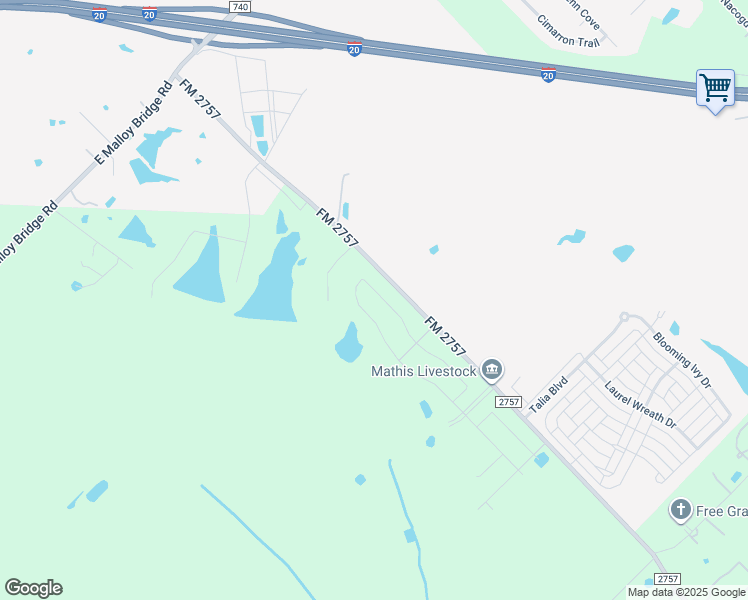 map of restaurants, bars, coffee shops, grocery stores, and more near 9385-9759 Farm to Market Road 2757 in Forney