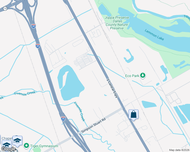 map of restaurants, bars, coffee shops, grocery stores, and more near 9009 Bird Lane in Dallas