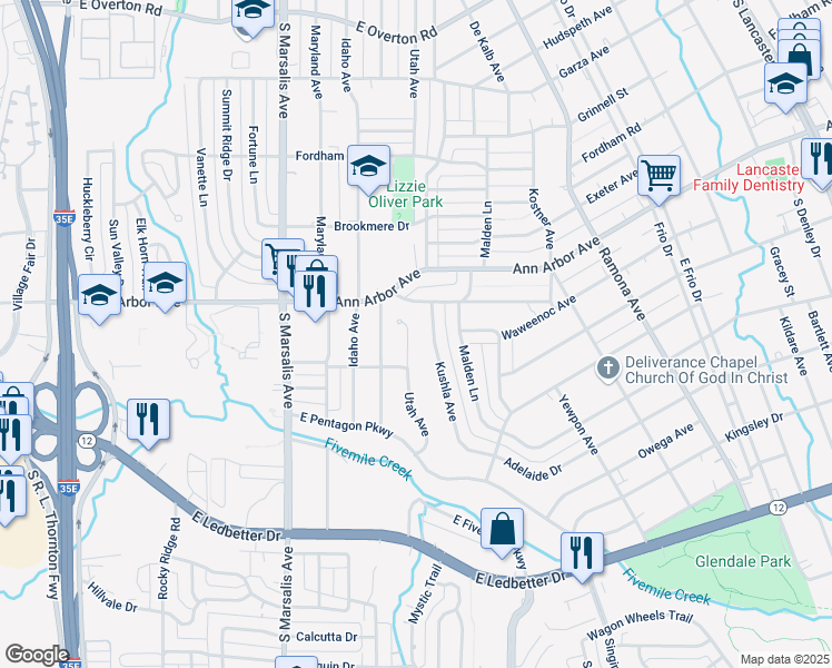 map of restaurants, bars, coffee shops, grocery stores, and more near 4306 Utah Avenue in Dallas