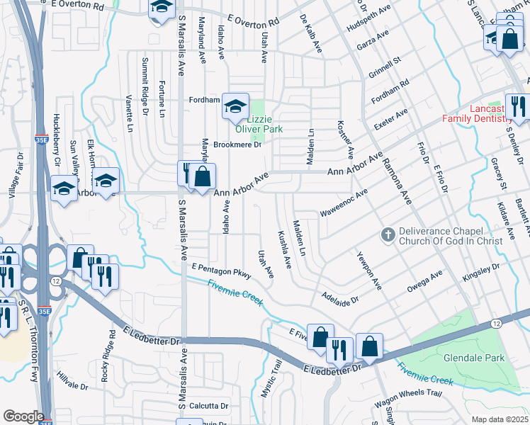 map of restaurants, bars, coffee shops, grocery stores, and more near 4306 Utah Avenue in Dallas