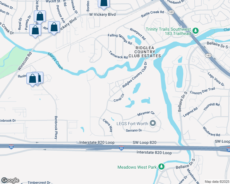 map of restaurants, bars, coffee shops, grocery stores, and more near 46 1 Main Place in Benbrook