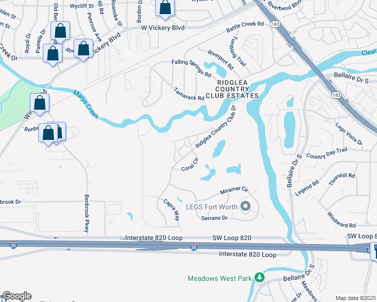 map of restaurants, bars, coffee shops, grocery stores, and more near 46 1 Main Place in Benbrook