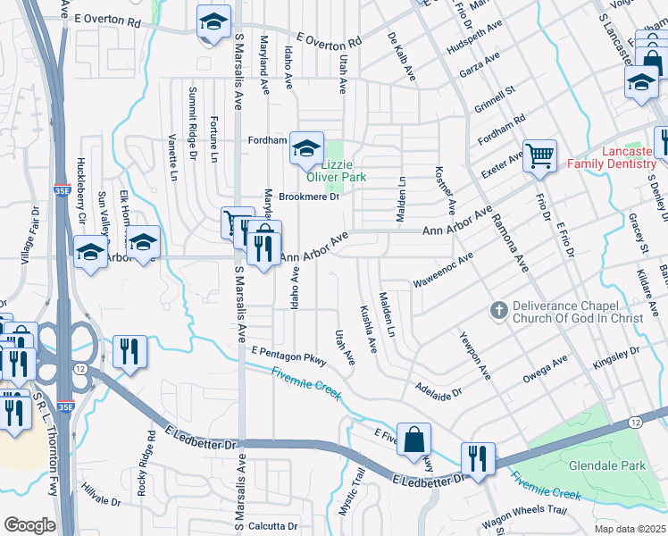 map of restaurants, bars, coffee shops, grocery stores, and more near 4306 Utah Avenue in Dallas