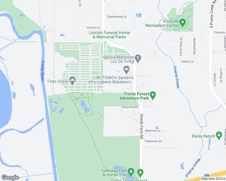 map of restaurants, bars, coffee shops, grocery stores, and more near 8131 Rylie Road in Dallas