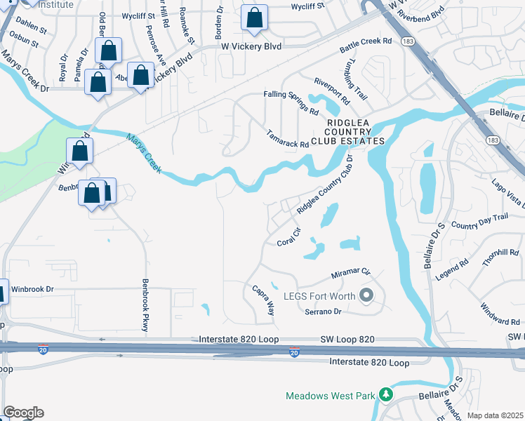 map of restaurants, bars, coffee shops, grocery stores, and more near 79 1 Main Place in Benbrook
