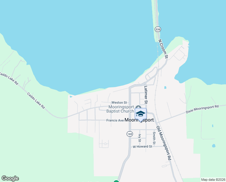 map of restaurants, bars, coffee shops, grocery stores, and more near 220 Lake Street in Mooringsport