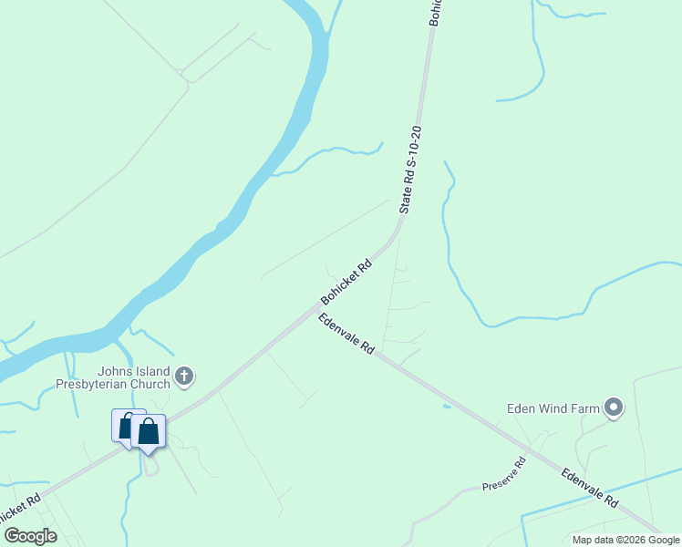 map of restaurants, bars, coffee shops, grocery stores, and more near 2406 Bohicket Road in Johns Island