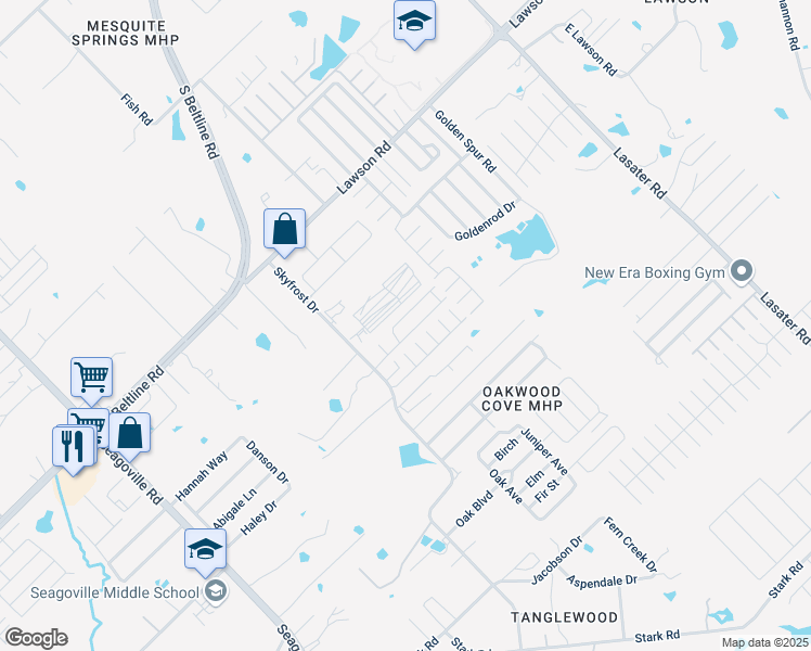 map of restaurants, bars, coffee shops, grocery stores, and more near 63 The Willows Mobile Home Park in Dallas