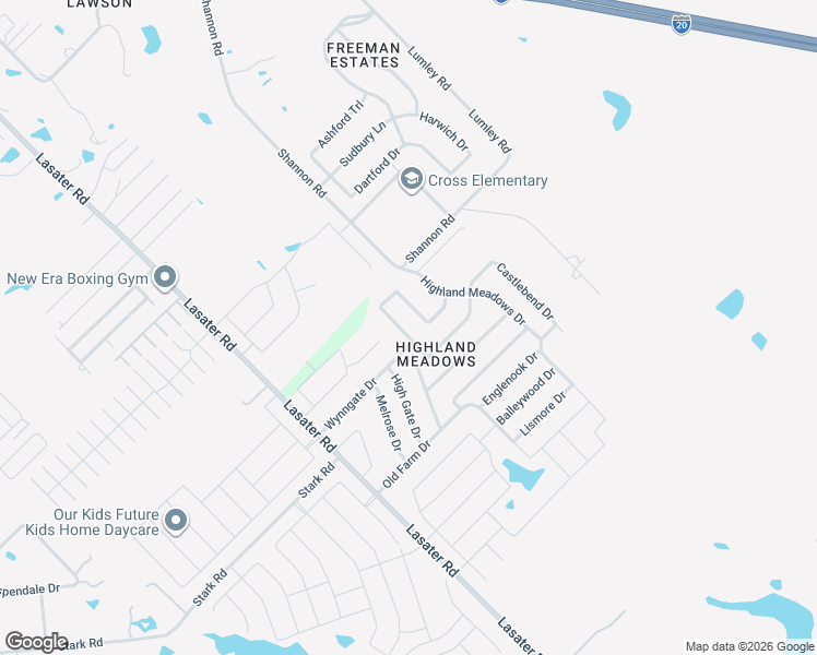map of restaurants, bars, coffee shops, grocery stores, and more near 3109 Rosslyn Court in Seagoville