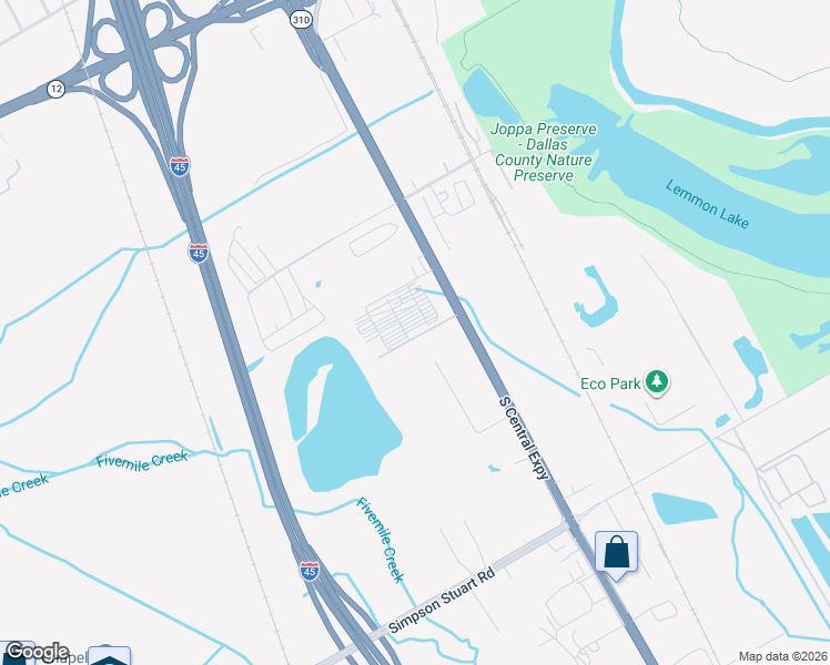 map of restaurants, bars, coffee shops, grocery stores, and more near 9035 South Central Expressway in Dallas