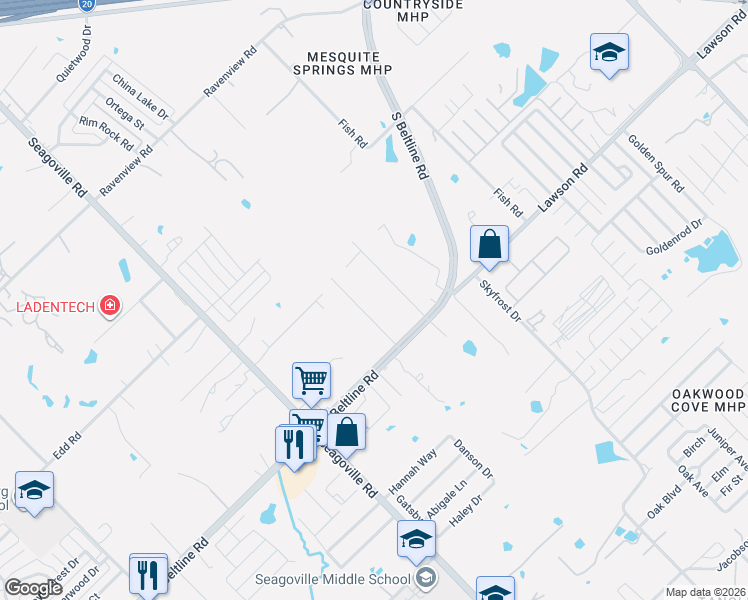 map of restaurants, bars, coffee shops, grocery stores, and more near 69 Sarah Lane in Dallas
