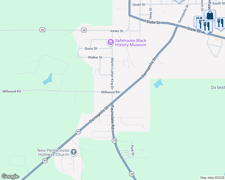 map of restaurants, bars, coffee shops, grocery stores, and more near 2314 Millwood Road in Greensboro