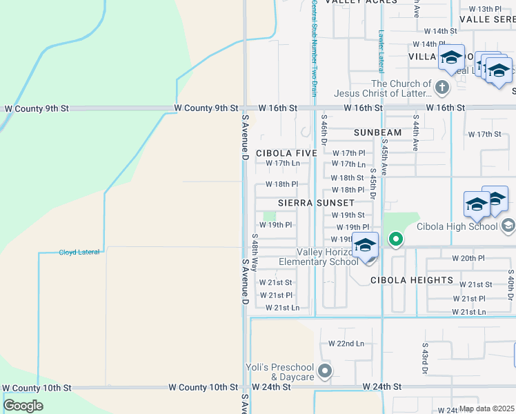 map of restaurants, bars, coffee shops, grocery stores, and more near 1928 South 48th Way in Yuma