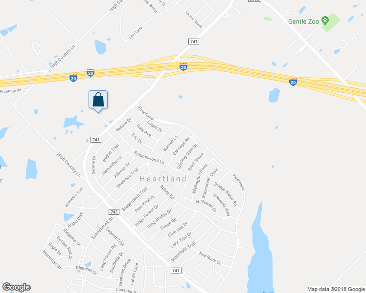 map of restaurants, bars, coffee shops, grocery stores, and more near 2023 Carriage Road in Forney