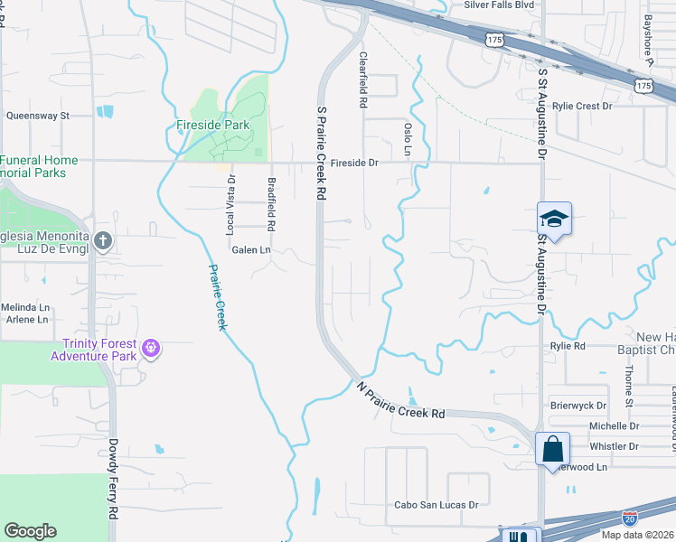 map of restaurants, bars, coffee shops, grocery stores, and more near 1140 Galicia Lane in Dallas