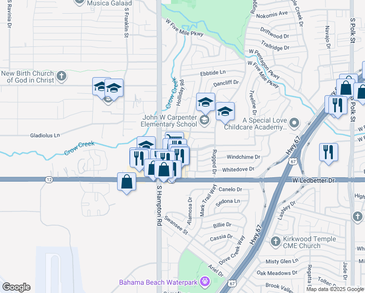 map of restaurants, bars, coffee shops, grocery stores, and more near 4035 Ovid Avenue in Dallas