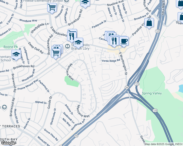 map of restaurants, bars, coffee shops, grocery stores, and more near 2276 Manzana Way in San Diego