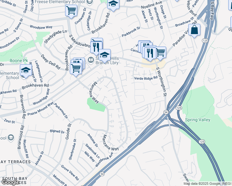 map of restaurants, bars, coffee shops, grocery stores, and more near 2251 Manzana Way in San Diego