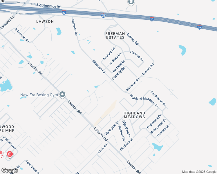 map of restaurants, bars, coffee shops, grocery stores, and more near 6200 Shannon Road in Mesquite