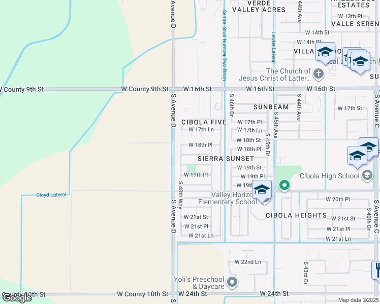 map of restaurants, bars, coffee shops, grocery stores, and more near 4792 West 18th Lane in Yuma
