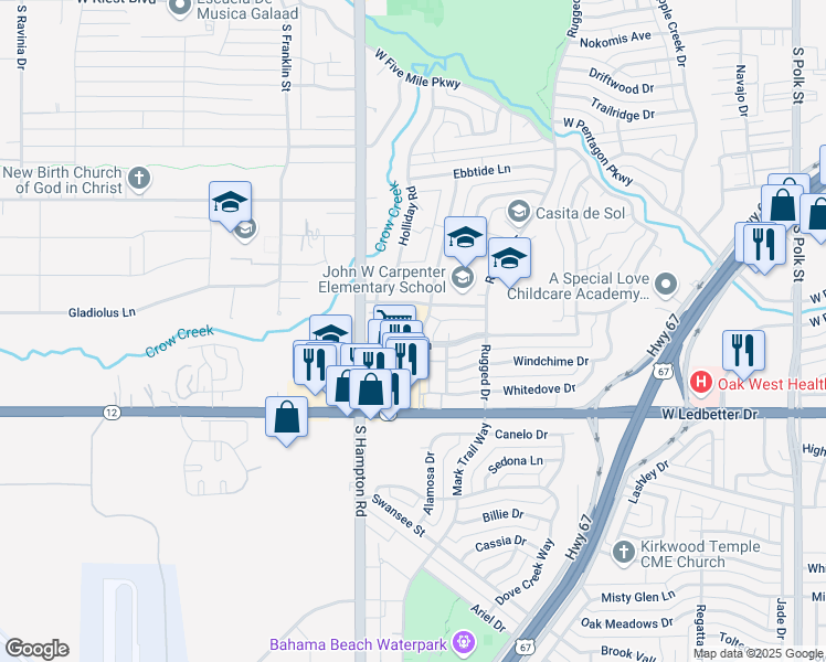 map of restaurants, bars, coffee shops, grocery stores, and more near 4029 Ovid Avenue in Dallas