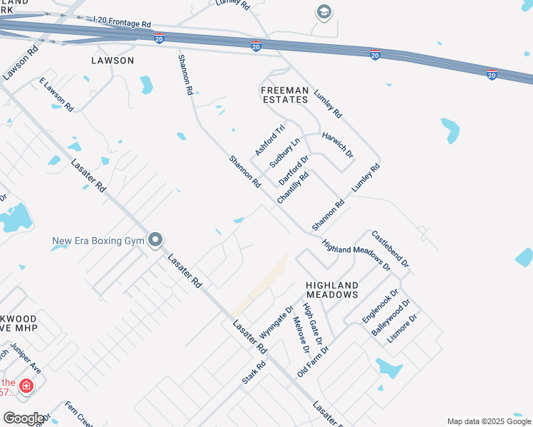 map of restaurants, bars, coffee shops, grocery stores, and more near 6200 Shannon Road in Mesquite