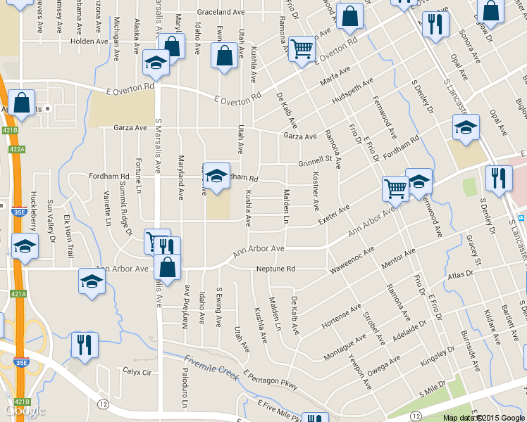 map of restaurants, bars, coffee shops, grocery stores, and more near 1212 Brookmere Drive in Dallas