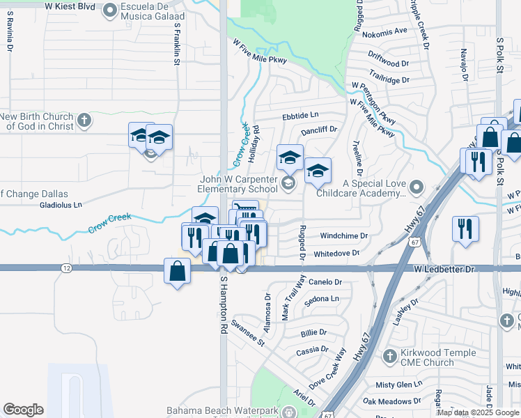 map of restaurants, bars, coffee shops, grocery stores, and more near 4019 Ovid Avenue in Dallas