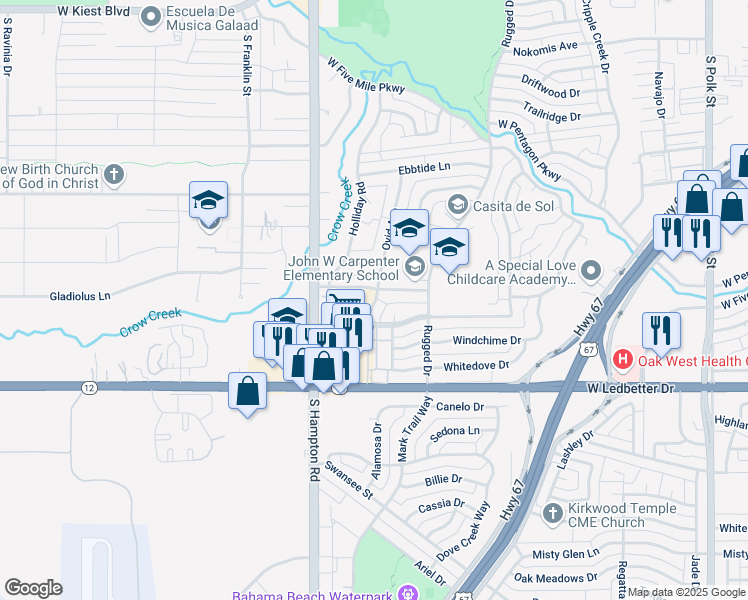 map of restaurants, bars, coffee shops, grocery stores, and more near 4029 Ovid Avenue in Dallas