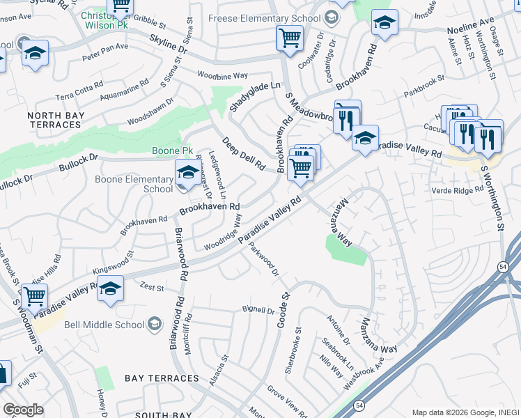 map of restaurants, bars, coffee shops, grocery stores, and more near 7566 Prairie Mound Way in San Diego