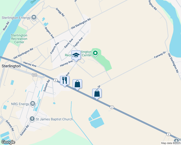 map of restaurants, bars, coffee shops, grocery stores, and more near 601-607 Harvey Ave in Sterlington