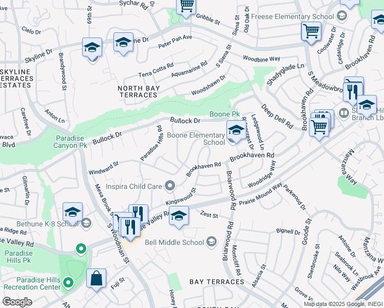 map of restaurants, bars, coffee shops, grocery stores, and more near 340 Northgate Street in San Diego