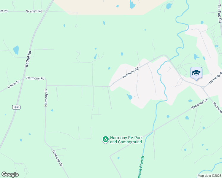 map of restaurants, bars, coffee shops, grocery stores, and more near 715 Harmony Road in Weatherford
