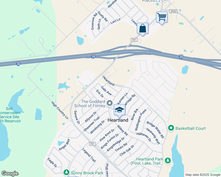 map of restaurants, bars, coffee shops, grocery stores, and more near 4023 Logan Drive in Heartland