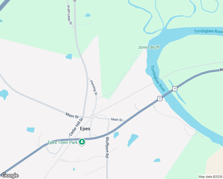 map of restaurants, bars, coffee shops, grocery stores, and more near Fort Tombecbee Road in Epes