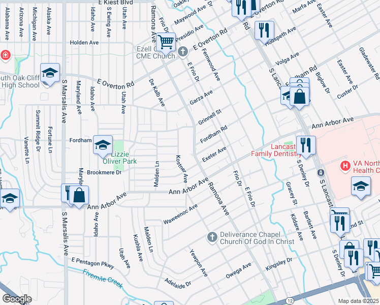 map of restaurants, bars, coffee shops, grocery stores, and more near 4107 Ramona Avenue in Dallas