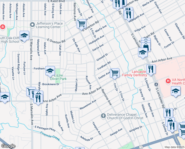 map of restaurants, bars, coffee shops, grocery stores, and more near 4107 Ramona Avenue in Dallas