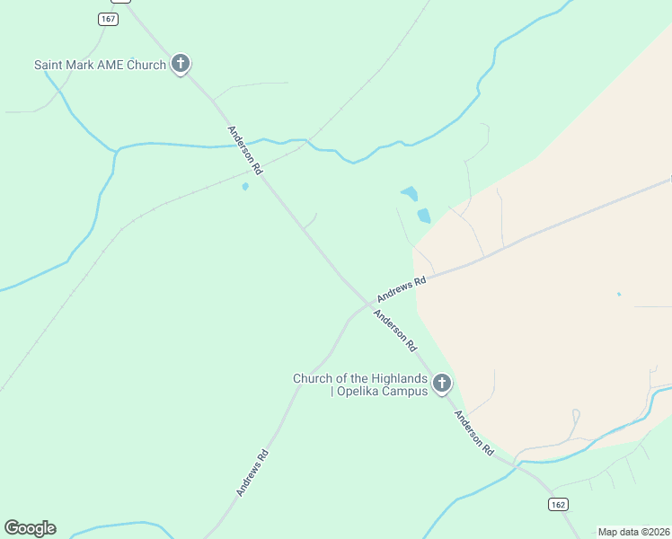 map of restaurants, bars, coffee shops, grocery stores, and more near 519 Anderson Road in Opelika