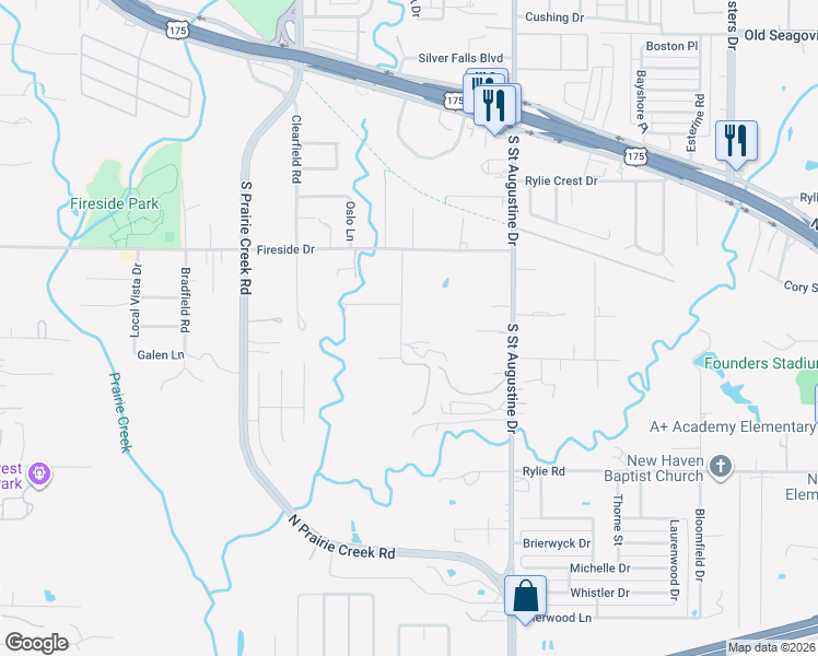 map of restaurants, bars, coffee shops, grocery stores, and more near 1050 Portnoma Lane in Dallas