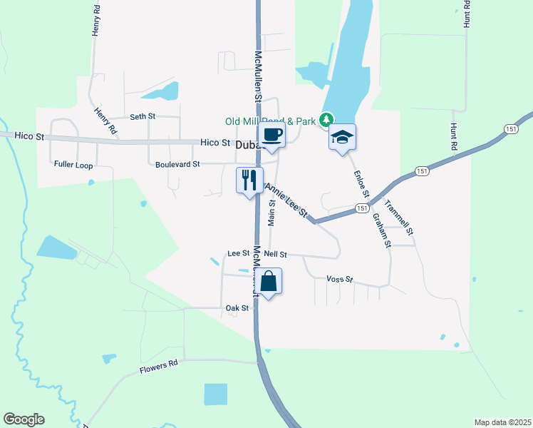 map of restaurants, bars, coffee shops, grocery stores, and more near 1843-1937 McMullen Street in Dubach
