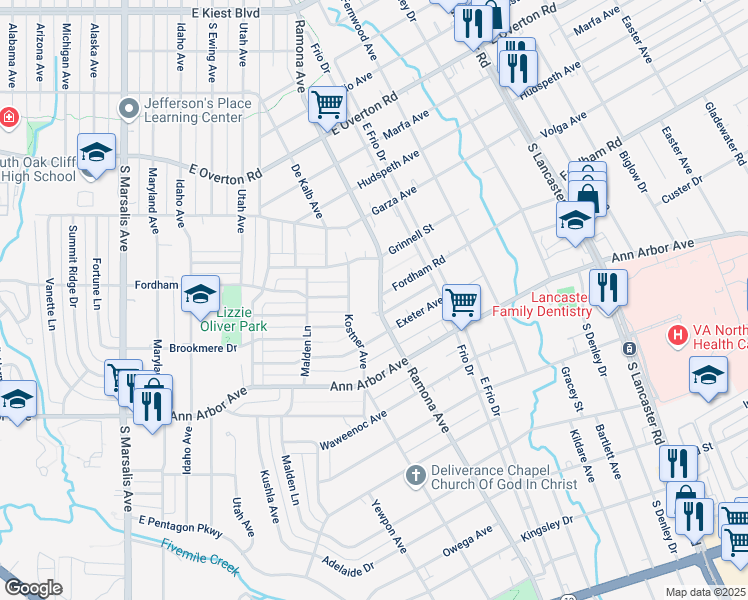 map of restaurants, bars, coffee shops, grocery stores, and more near 4107 Ramona Avenue in Dallas