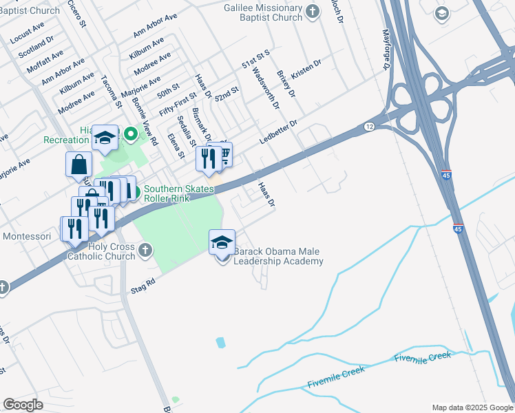 map of restaurants, bars, coffee shops, grocery stores, and more near 3030 Lantana Lane in Dallas