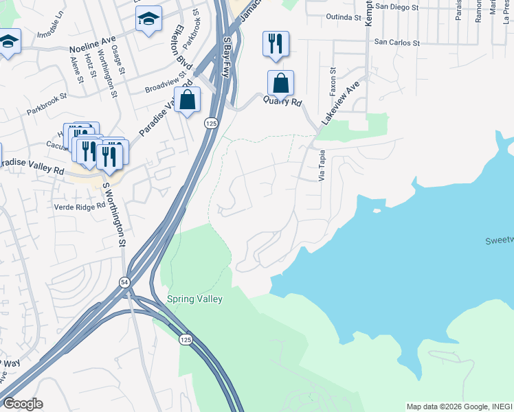 map of restaurants, bars, coffee shops, grocery stores, and more near 103 Arran Avenue in Spring Valley
