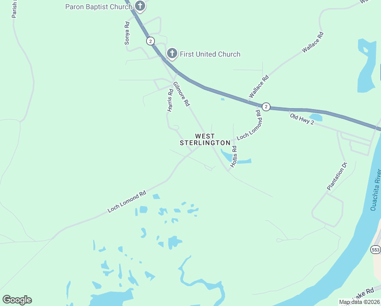 map of restaurants, bars, coffee shops, grocery stores, and more near Loch Lomond Road in Sterlington