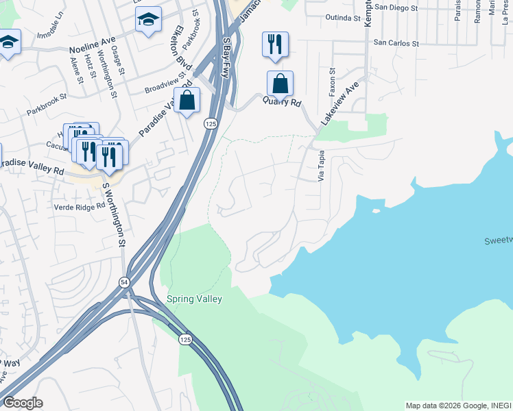 map of restaurants, bars, coffee shops, grocery stores, and more near 103 Arran Avenue in Spring Valley