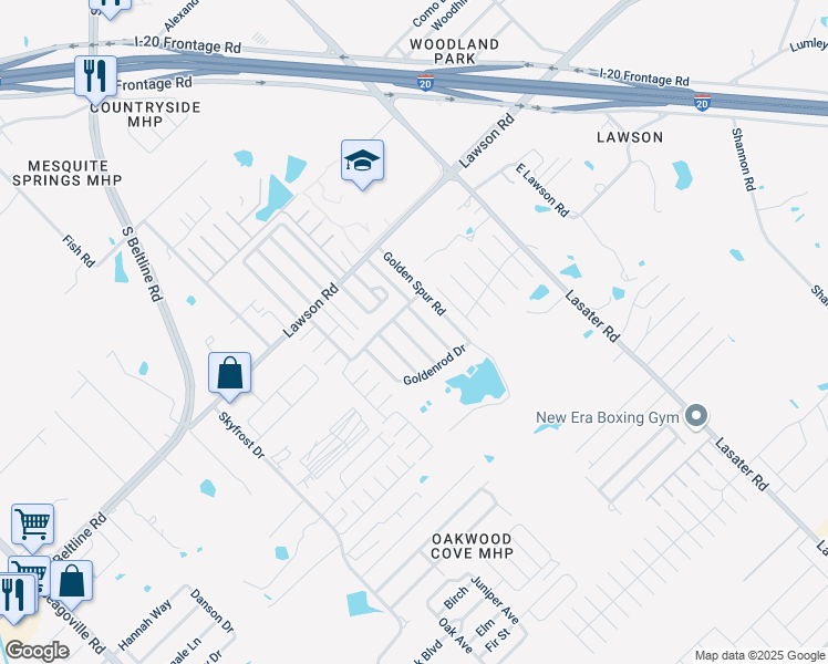 map of restaurants, bars, coffee shops, grocery stores, and more near 146 Golden Spur Mobile Home Park in Dallas
