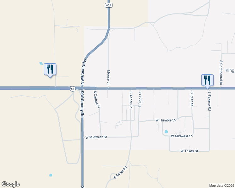 map of restaurants, bars, coffee shops, grocery stores, and more near 3015 West Marland Street in Hobbs